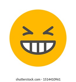 happy expression icon with flat style and 64 px base. Suitable for website design, logo, app and ui.