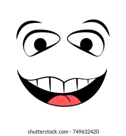 Happy expression isolated on white background, Vector illustration