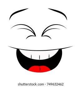Happy expression isolated on white background, Vector illustration