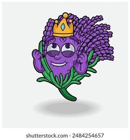 Happy expression with Lavender Crown Mascot Character Cartoon. Vector Illustrations