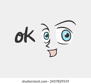 Happy expression and ok message design