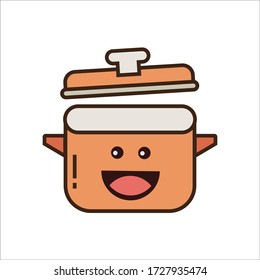 Feliz expresión del diseño de vectores de olores de cocina
