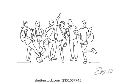  happy expression person vector line illustration