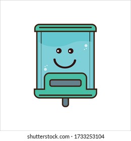 Happy Expression of Soap Dispenser Vector Design