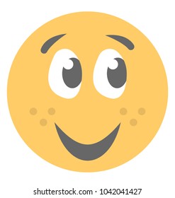 Happy expression through emoticon icon