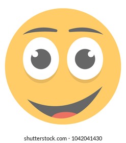 Happy expression through emoticon icon