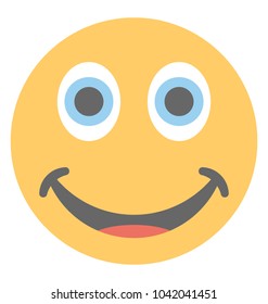 Happy expression through emoticon icon