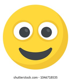 Happy expression through emoticon icon