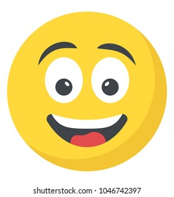 Happy expression through emoticon icon
