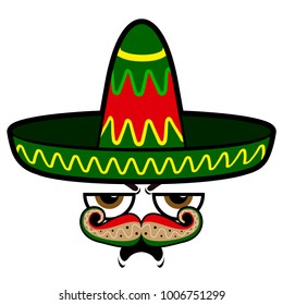 Happy expression with traditional hat vector illustration design