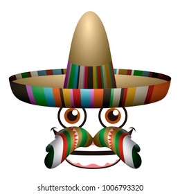 Happy expression with traditional hat vector illustration design
