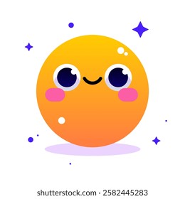 happy expression vector illustration. minimalist flat design, character illustration design with cute expressions