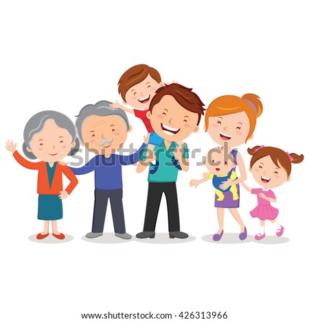 Happy Extended Family Happy Extended Family Stock Vector (Royalty Free ...