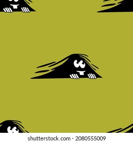 happy eyes peeking out with light green background for any kind of printing