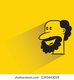 happy face avatar with shadow on yellow background