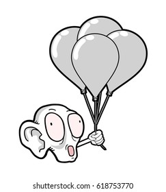 happy face with balloons