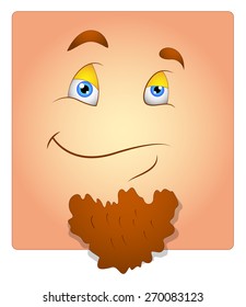 Happy Face with Beard Box Smiley