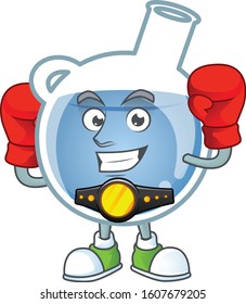 Happy Face Boxing blue potion cartoon character design