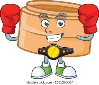 Happy Face Boxing dimsum basket cartoon character design
