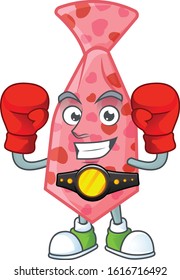 Happy Face Boxing pink love tie cartoon character design