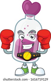 Happy Face Boxing purple potion cartoon character design