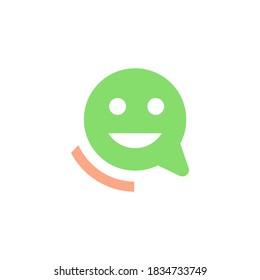 happy face bubble vector icon design template