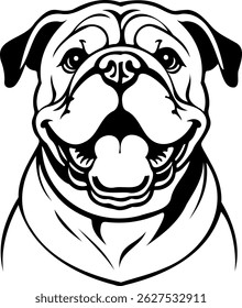 a happy face bulldog vector