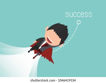 Happy face businessman a concept Business success, Vector illustration