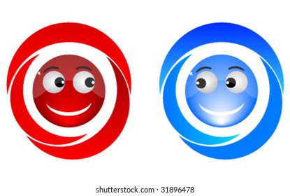 happy face buttons vector illustration