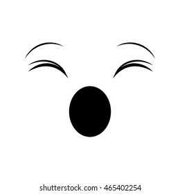 happy face cartoon expression emotion icon. Isolated and flat illustration. Vector graphic