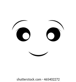 happy face cartoon expression emotion icon. Isolated and flat illustration. Vector graphic