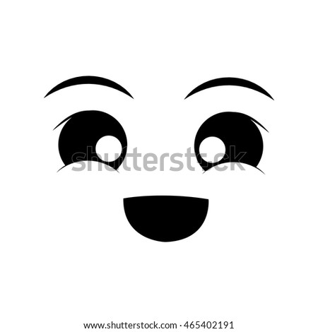happy face cartoon expression emotion icon. Isolated and flat illustration. Vector graphic
