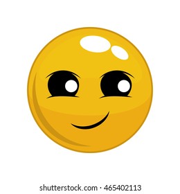 happy face cartoon sphere expression emotion icon. Isolated and flat illustration. Vector graphic