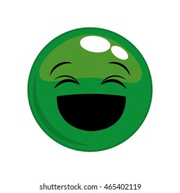 happy face cartoon sphere expression emotion icon. Isolated and flat illustration. Vector graphic