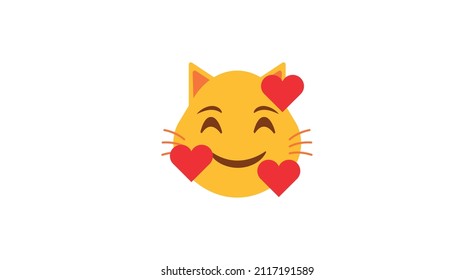 happy face cat vector emoji