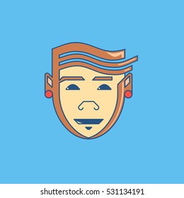 Happy Face Character. Vector, Illustration