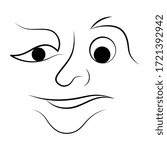 Happy face clip art, vector illustration