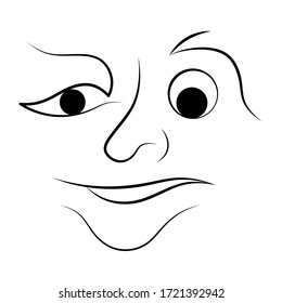 Imagen de clip facial feliz, ilustración vectorial