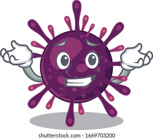 Happy face of coronavirus kidney failure mascot cartoon style