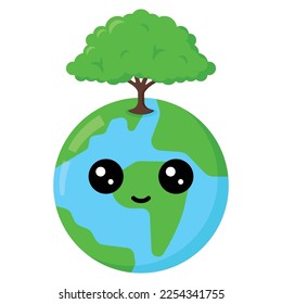 Happy Face Earth Emoji Environment Vectorart