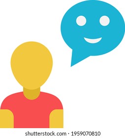 Happy Face Emoji Bubble Concept, Positive thinking mind Vector Icon Design, Business Plan Accomplishment Symbol on White Background, Measurable Objectives Sign, Goal and Motivation Stock illustartion