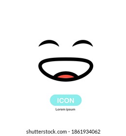 Happy Face Emoji icon logo vector isolated on white background.
