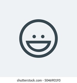 Happy Face Emoji icon in trendy flat style background, image jpg, vector eps, flat web, material icon, UI illustration