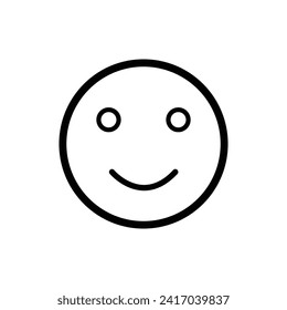 Happy face emoji outline icon. linear style sign for mobile concept and web design. Smile emoticon simple line vector icon. Vector illustration. EPS file 5.