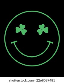 Happy Face Emoji , St. Patrick's Day, Shirt Print Template, Shenanigans Irish Shirt, 17 march, 4 leaf clover
 