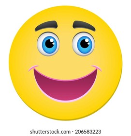 Vector Illustration Smiley Emoticon Showing Teeth Stock Vector (Royalty ...