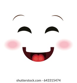 happy face emoticon kawaii style