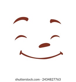 Happy Face Expression Vector Illustration