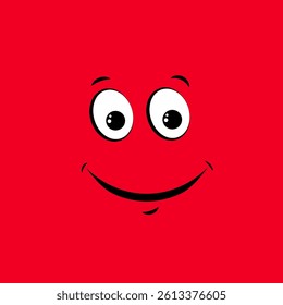 Happy face eye cartoon with smile expression emoji sad icon vector funny mouth flat doodle cute fun element emoticon facial glasses vintage comic graphic set humor joy kawaii angry people isolated 