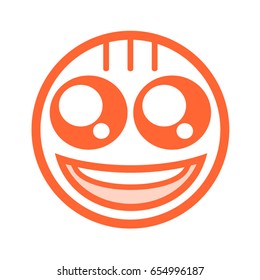happy face flat icon